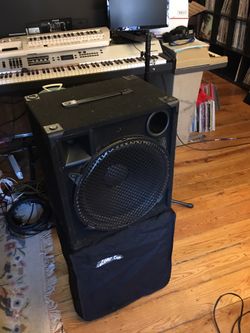 EV S152 PA 15” Speakers in professionally made custom cabs w/custom LeCovers & monitor