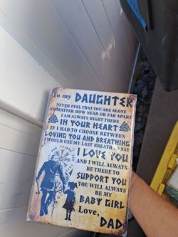 To My Daughter Viking Tin Sign Dad Gift