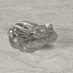 Vintage Baccarat France Crystal Art Glass Frog Figurine / Paperweight 4” Long