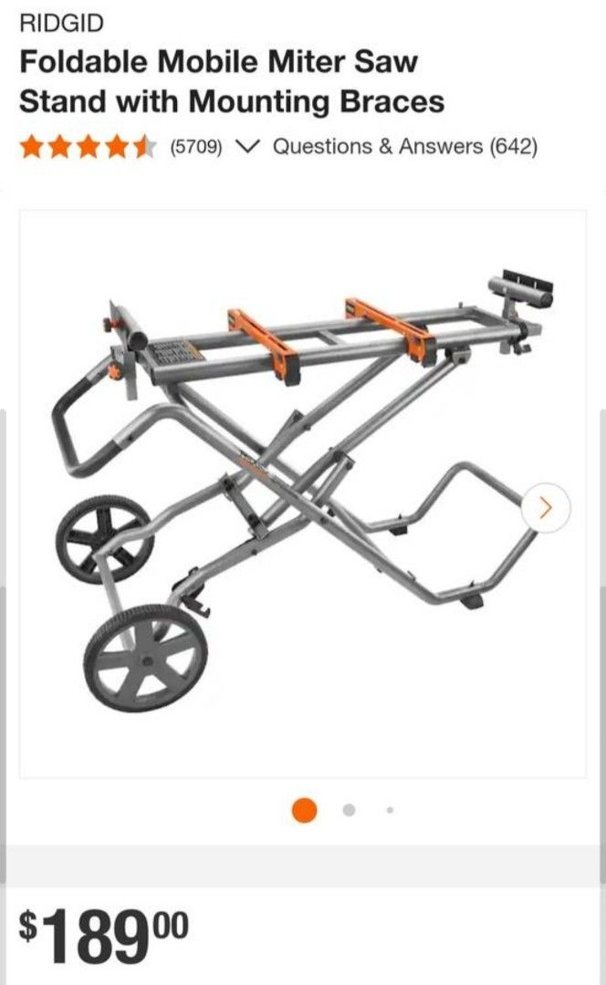RIDGID Foldable Mobile Miter Saw Stand $140