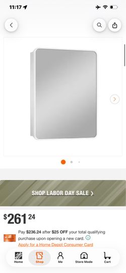 White Medicine Cabinet with Mirror Door