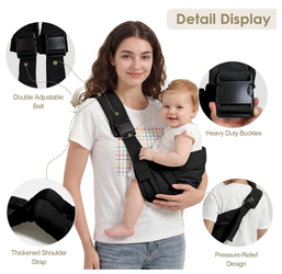 Baby Carrier Sling, Lightweight Toddler Carrier with Secure Buckle
