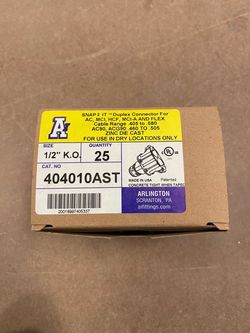 Arlington 1/2” KO Twin MC Connectors (25 count)