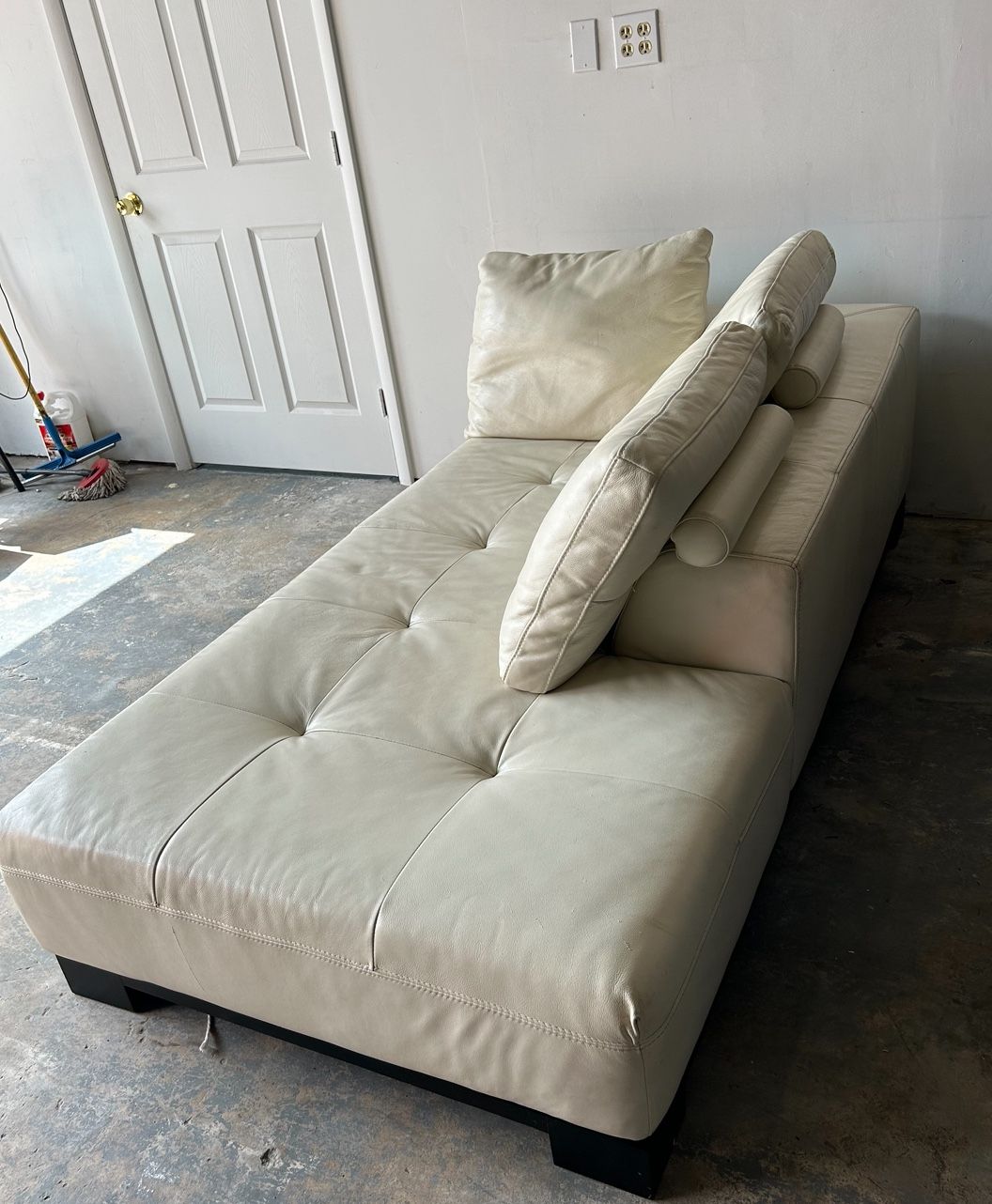 Chaise Lounge, Real Leather High- Free Delivery