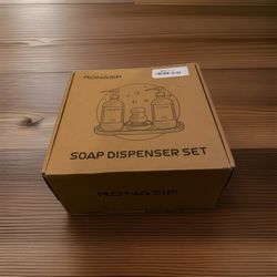 Ronasip Set of 5 Kitchen Soap Dispenser Set 16 Oz Glass Hand Dish Soap Dispenser