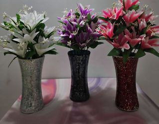 *** CLEARANCE *** Mosaic Vases with Bouquets of Tiger Lilies ($20 EACH) @ Lasting Creations