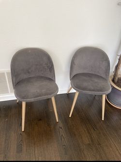 2 Small Grey Dining Chairs 