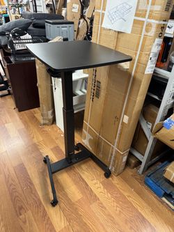 Black Mobile Laptop Stand Desk with Wheels