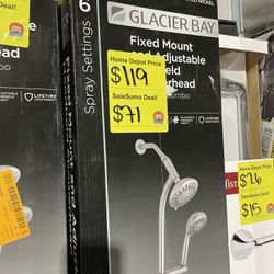 SaleSumo brush, nickel shower Head combo