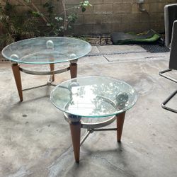 Glass Cocktail Table And Matching End Table 