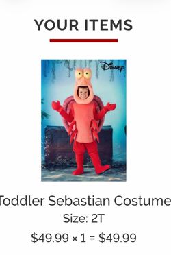 2T Sebastian Crab from Little Mermaid