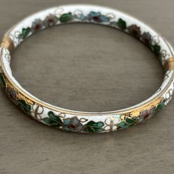 Vintage Enamel Bangle Bracelet 