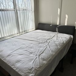 Queen Pillow Top Mattress & Heavy-Duty Frame – Like  New