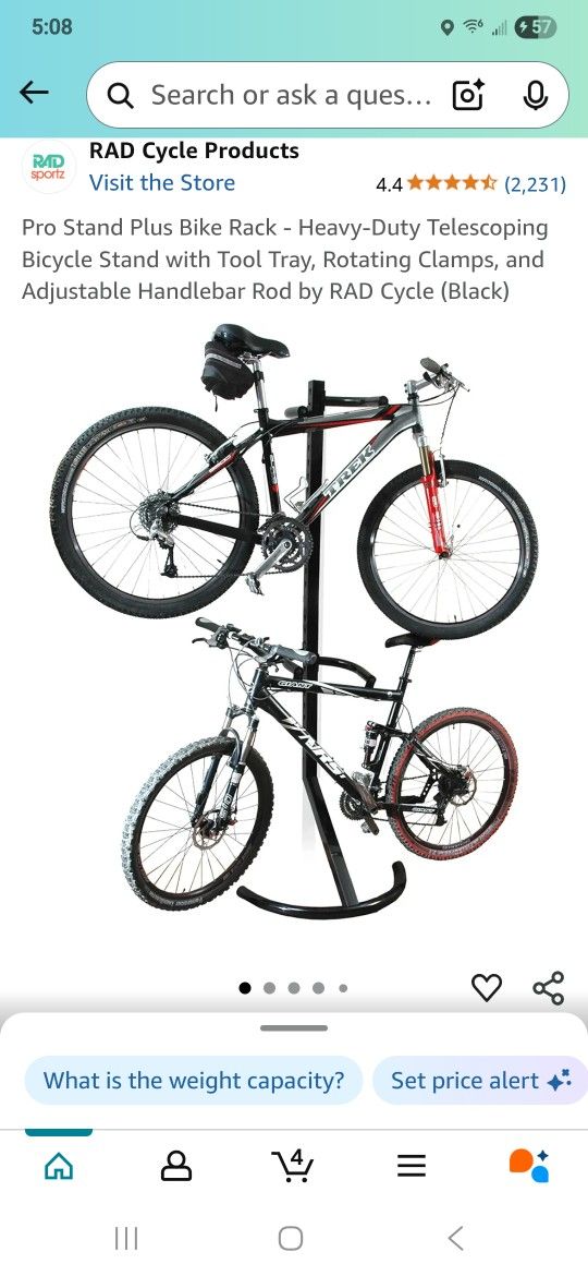 2 Bike Tall Bike Rack