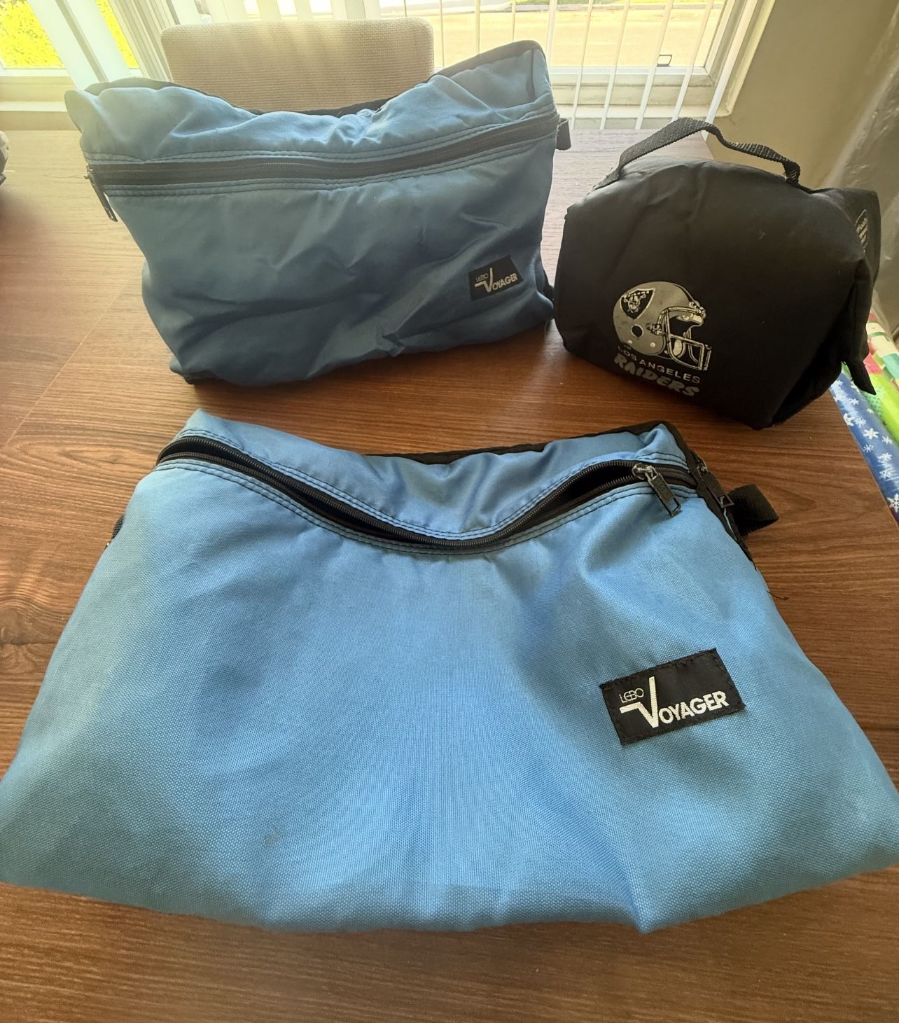 Vintage Lebo Voyager Cassette Bags + Los Angeles Raiders Cooler Bag