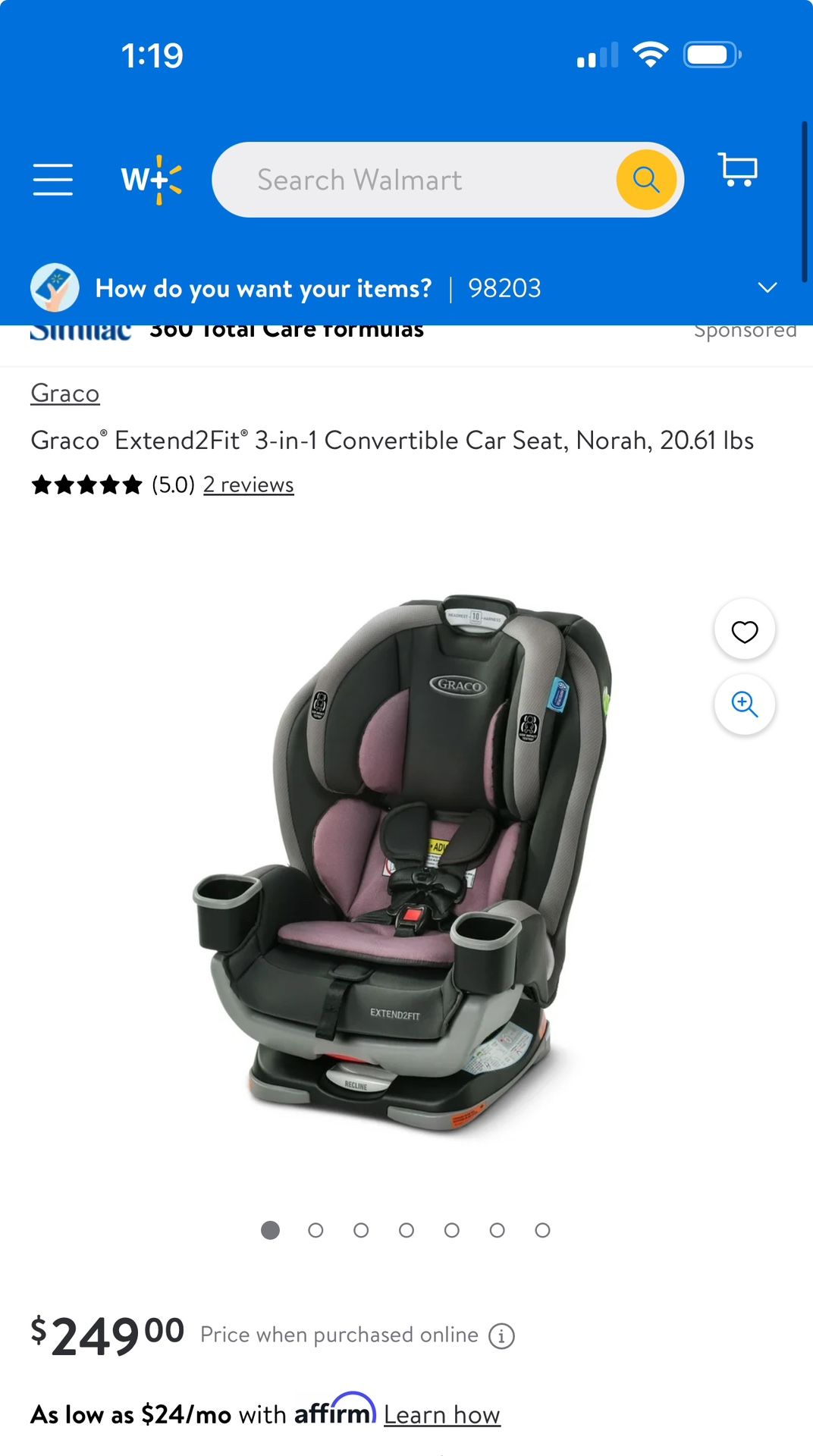 Graco Extend2Fit 3 In 1 Car seat