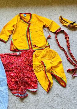 Kids Yellow Krishna Costume Set