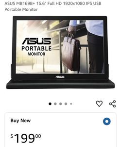 ASUS MB169B+ 15.6" Full HD 1920x1080 IPS USB Portable Monitor
