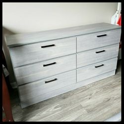 NEW 6 DRAWER DOUBLE DRESSER 😊 Available in BLACK, WHITE, GREY or CHARCOAL color