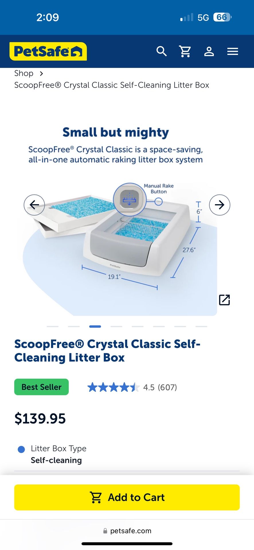 PetSafe ScoopFree Crystal Classic Self-Cleaning Cat Litter Box