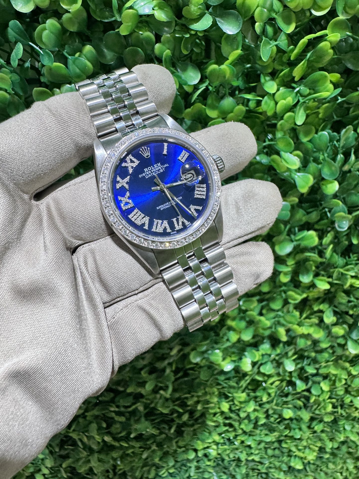 Rolex Datejust 36MM Blue Roman Diamond Dial & Bezel With...