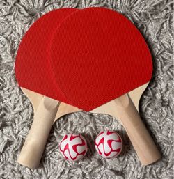 🏓 2 Ping Pong Paddles, 2 Balls, Textured/Smooth Opposite Surfaces (brand new)