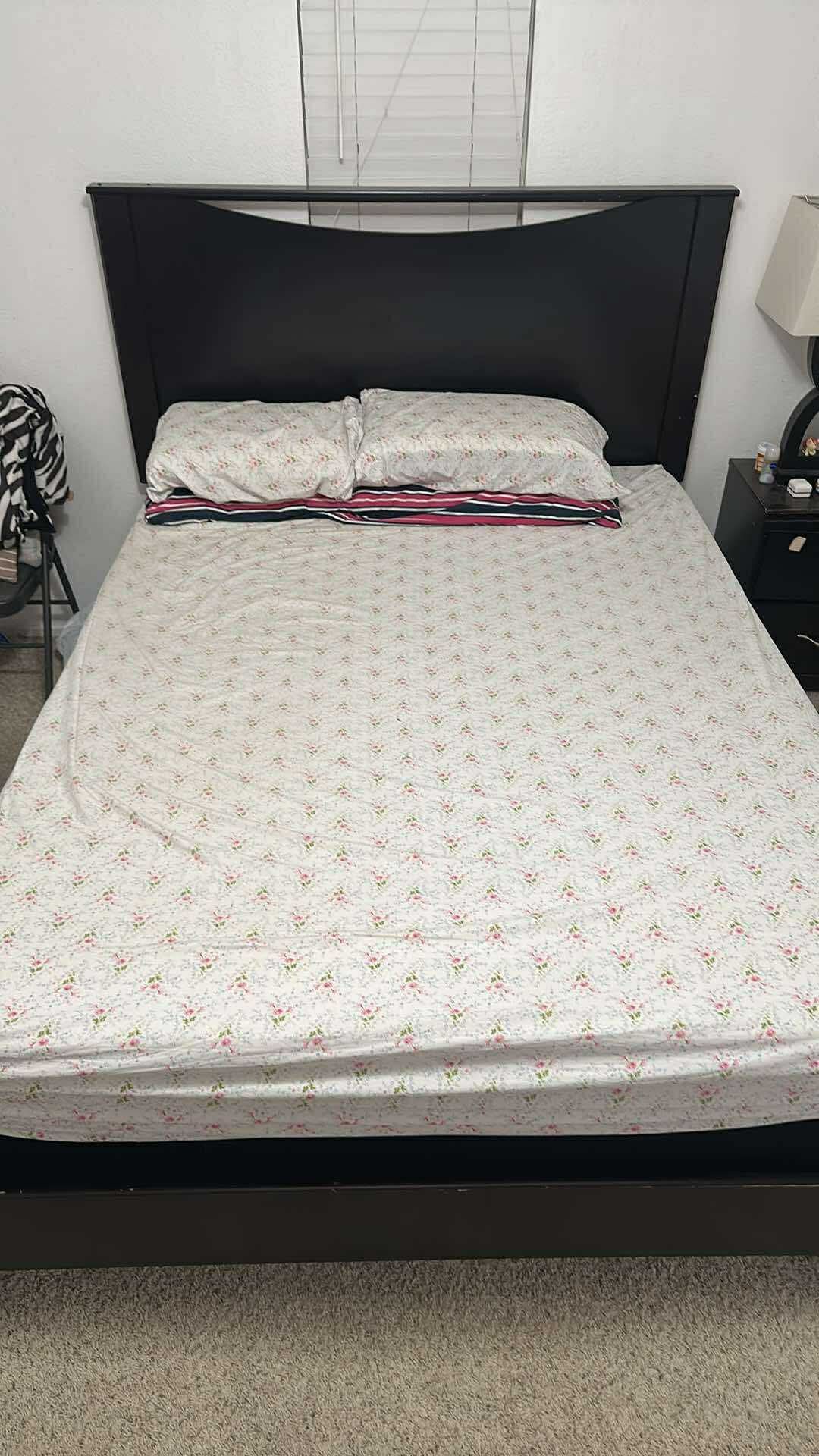 Queen Size Bed Frame And Mattress (Ashley Furniture)