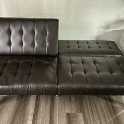 Black Leather Futon (open For Bid) 