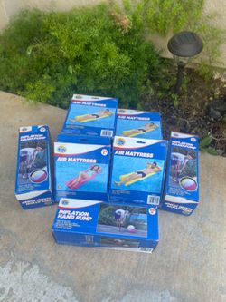 Selling Several New  Pool Floating Mats , pink and yellow, blue , Great for pools or lakes summer fun or for can be used for camping beds $5 each NO P