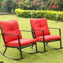 New Patio Rocking Chairs Set 2 Pcs