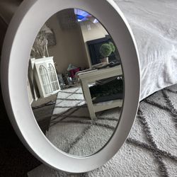 White Oval Mirror