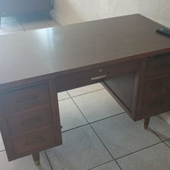 Two Desks Brown With Drawers 