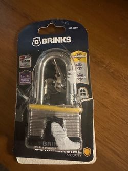 Brinks Commercial Stainless Steel Padlock with Keys – $5