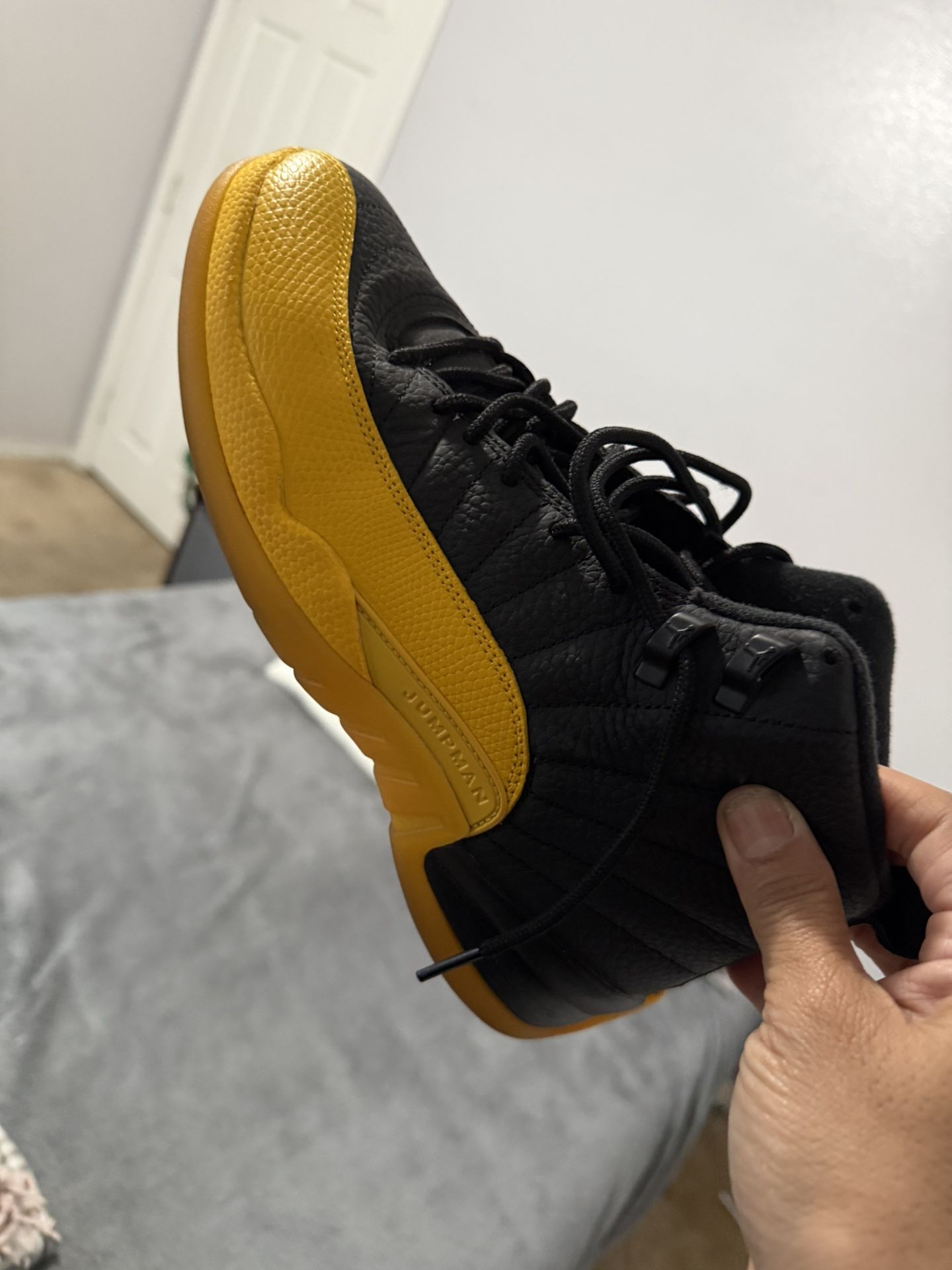 Black And yellow Retro 12 Jordans $175