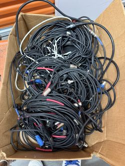 Box Of Audio Cables 