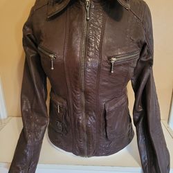 Harley Davidson Women's Dawson Brown Leather Jacket Small