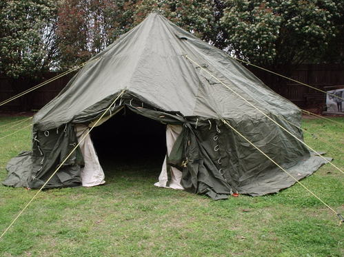Canvas military tent