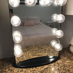 Vanity Makeup mirror with dimmer lights. 