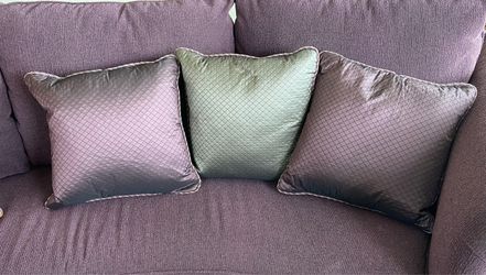 Decorative Satin Throw Pillows - Set of 3