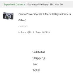 Canon G7X Mark III - Silver