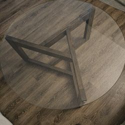 Coffee Table Glass Round Wood Bottom