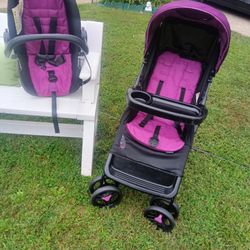 Purple And Black Infant Baby Stroller And Carrier Costco