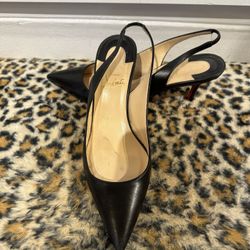 Christian Louboutin Black Leather Pumps SZ 38