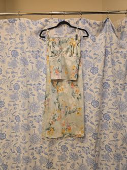Floral top and long skirt