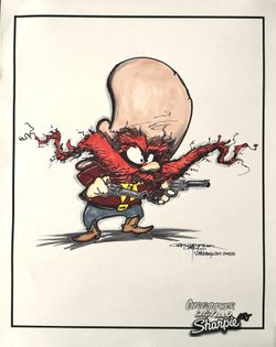 ORIGINAL ART Of Yosemite Sam Sketch Done By Artist Christopher Castillo