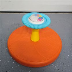 Battat Twist & Spin Toddler Activity Toy - Orange, Blue, & Yellow with Ball Popper