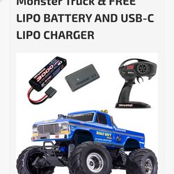 TRAXXAS "BIG FOOT" & "STAMPEDE" 2wd RC TRUCKS, W/ CHARGERS, BATTERIES, REMOTES. ( less than 1hr. of use)...asking $450.00 **FOR BOTH**