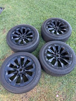 20” Tesla Model X TST Turbine-Style Wheels & Tires – $1,000 OBO  Selling a complete set of 4x 20” turbine-style wheels currently set up for a Tesla Mo