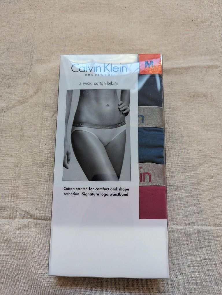 Calvin Klein Ladies Cotton Stretch Bikini Underwear 3-pack Size M