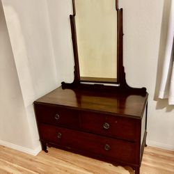 Antique Dresser With Original Mirror